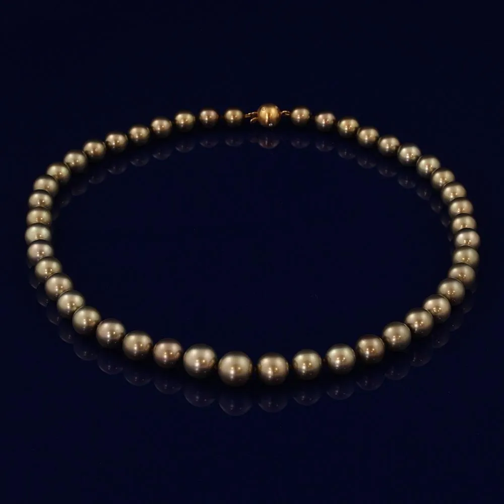 10-11mm Brown Akoya Pearl Necklace with Diamond Clasp