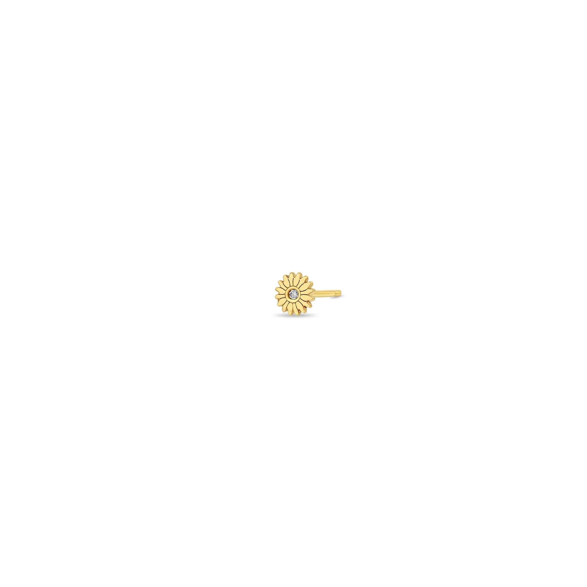 14k Itty Bitty Diamond Flower Stud