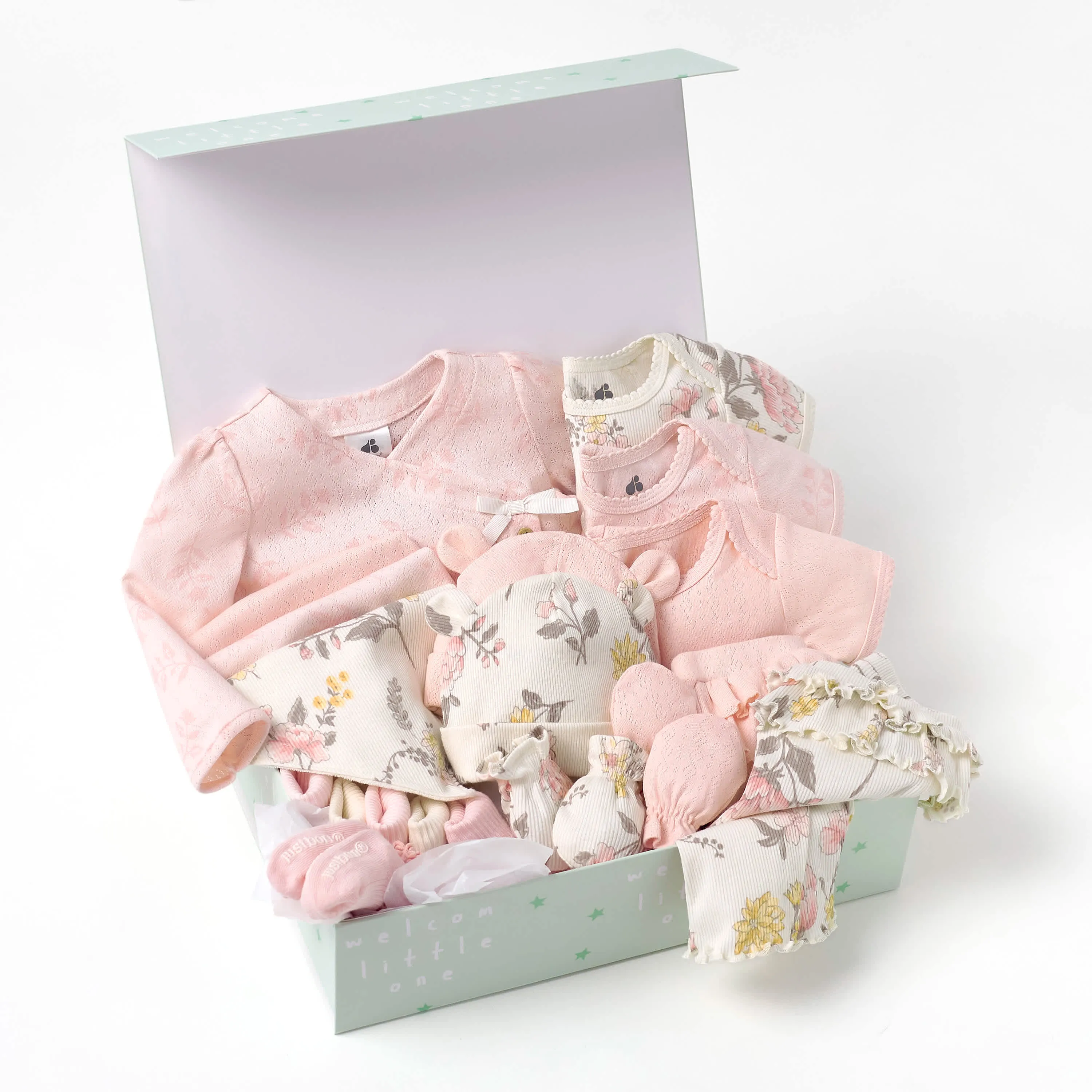 19-Piece Baby Girls Vintage Floral Ultimate Newborn Essentials Gift Set