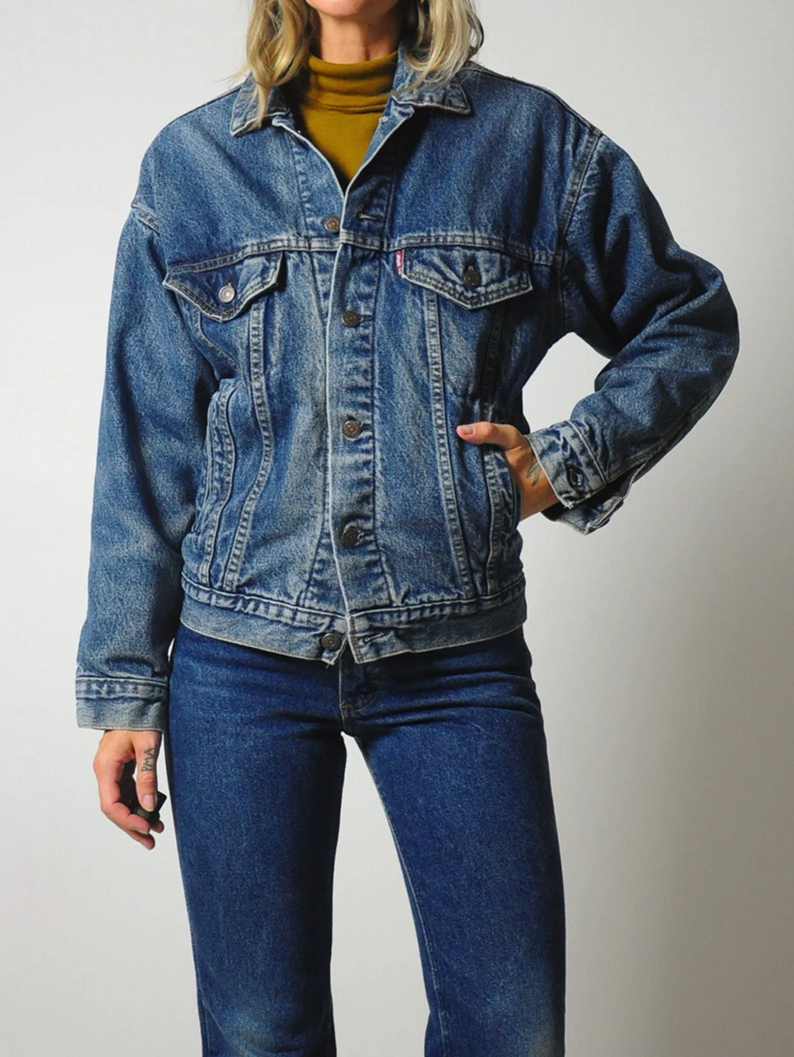 1980's Levi's Plaid Lined Jean Jacket