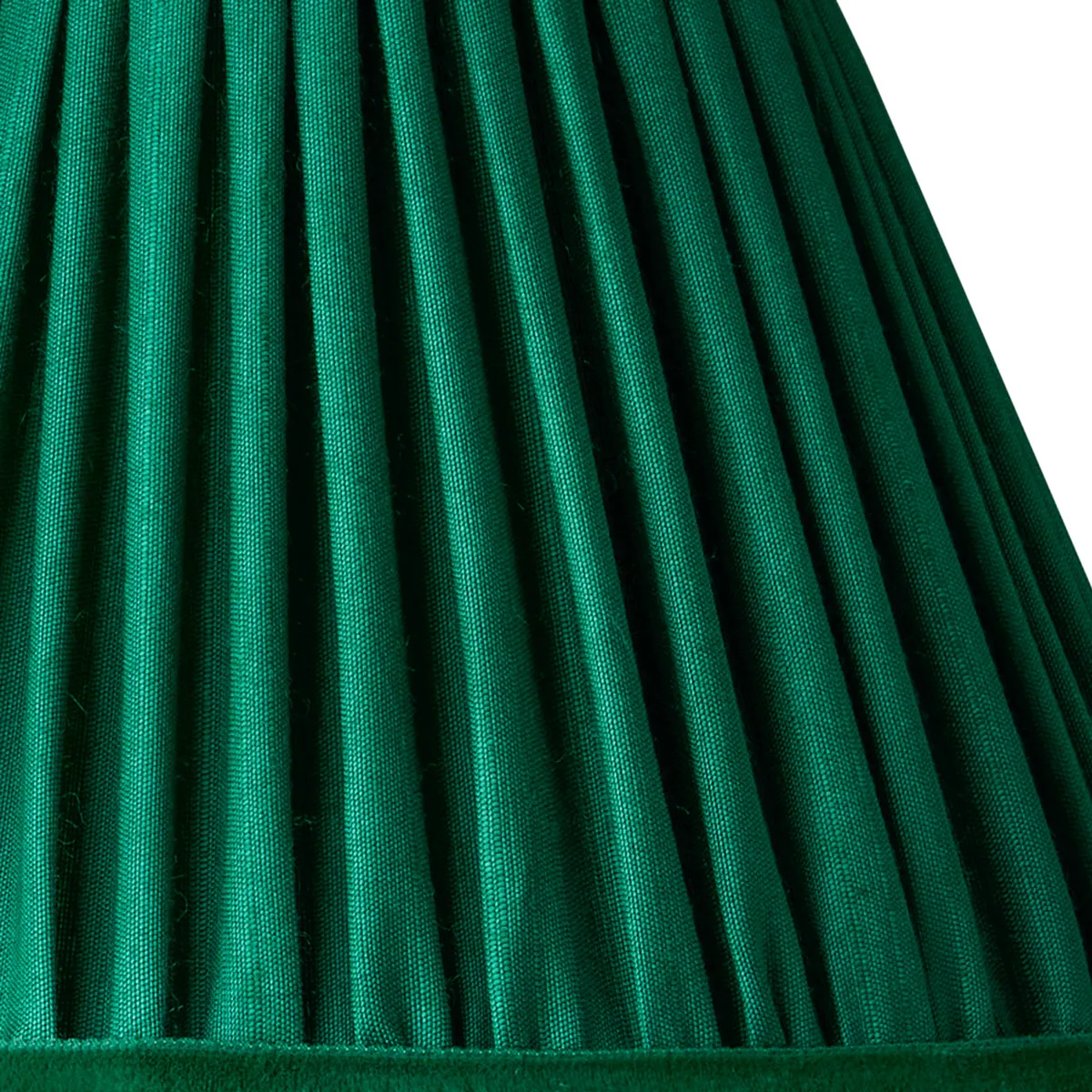 25cm scalloped shade in Emerald silk with velvet tape