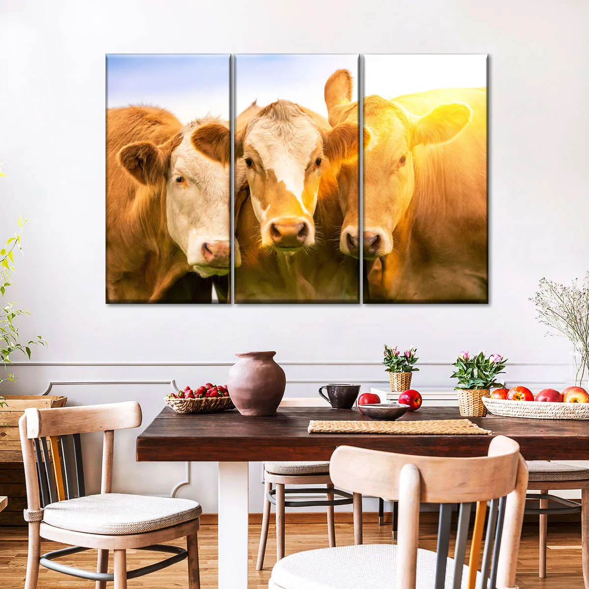 3 Cows Wall Art