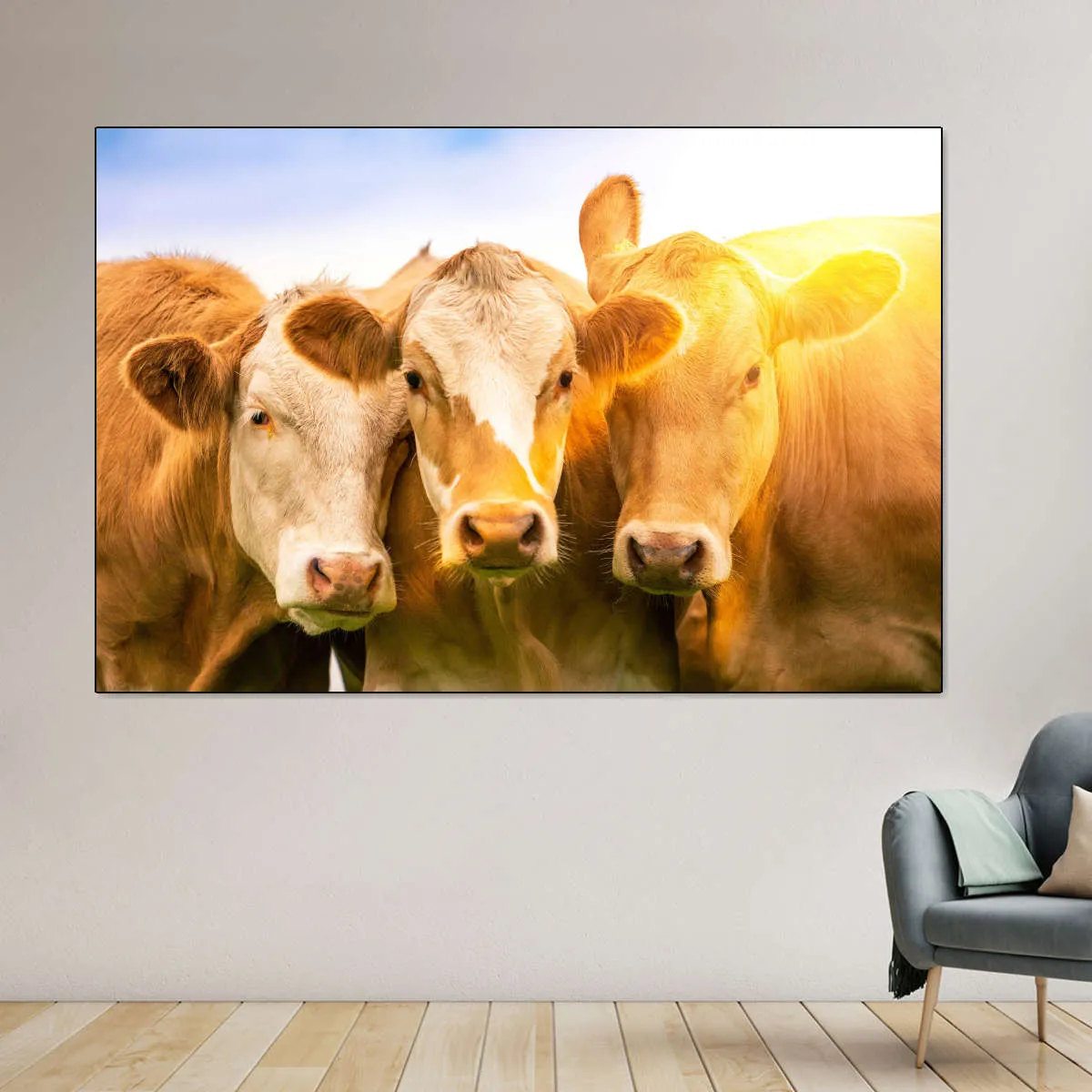 3 Cows Wall Art