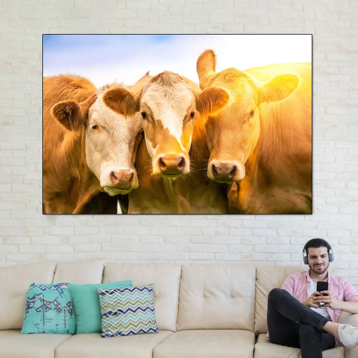 3 Cows Wall Art