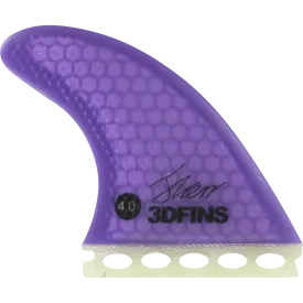 3D xds Full-Base 4.0 Purple Surfboard FIN  -  SET OF 3PCS