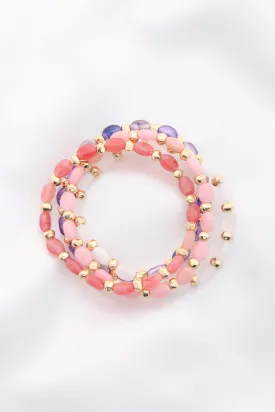 4pcs Br Set Bead Stretch Bracelet