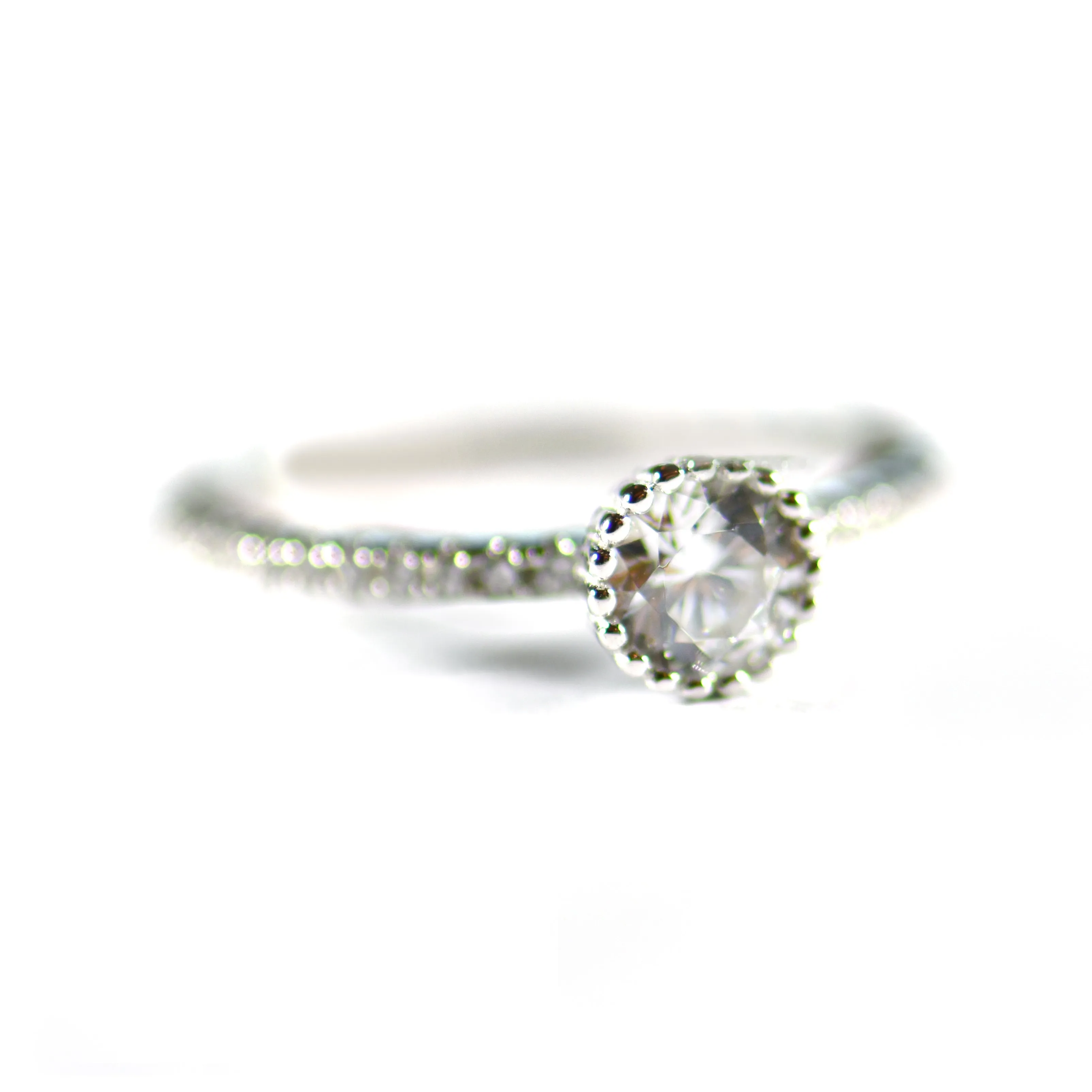 5mm CZ channel setting silver ring