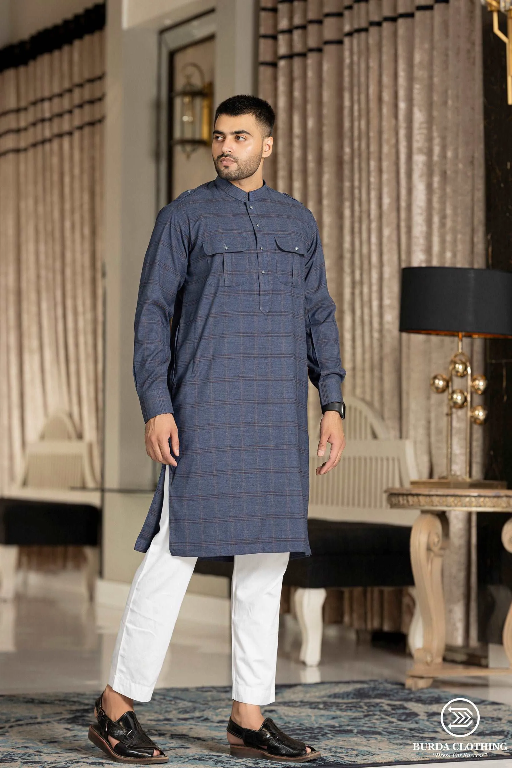 Aamir Blue Premium Kurta