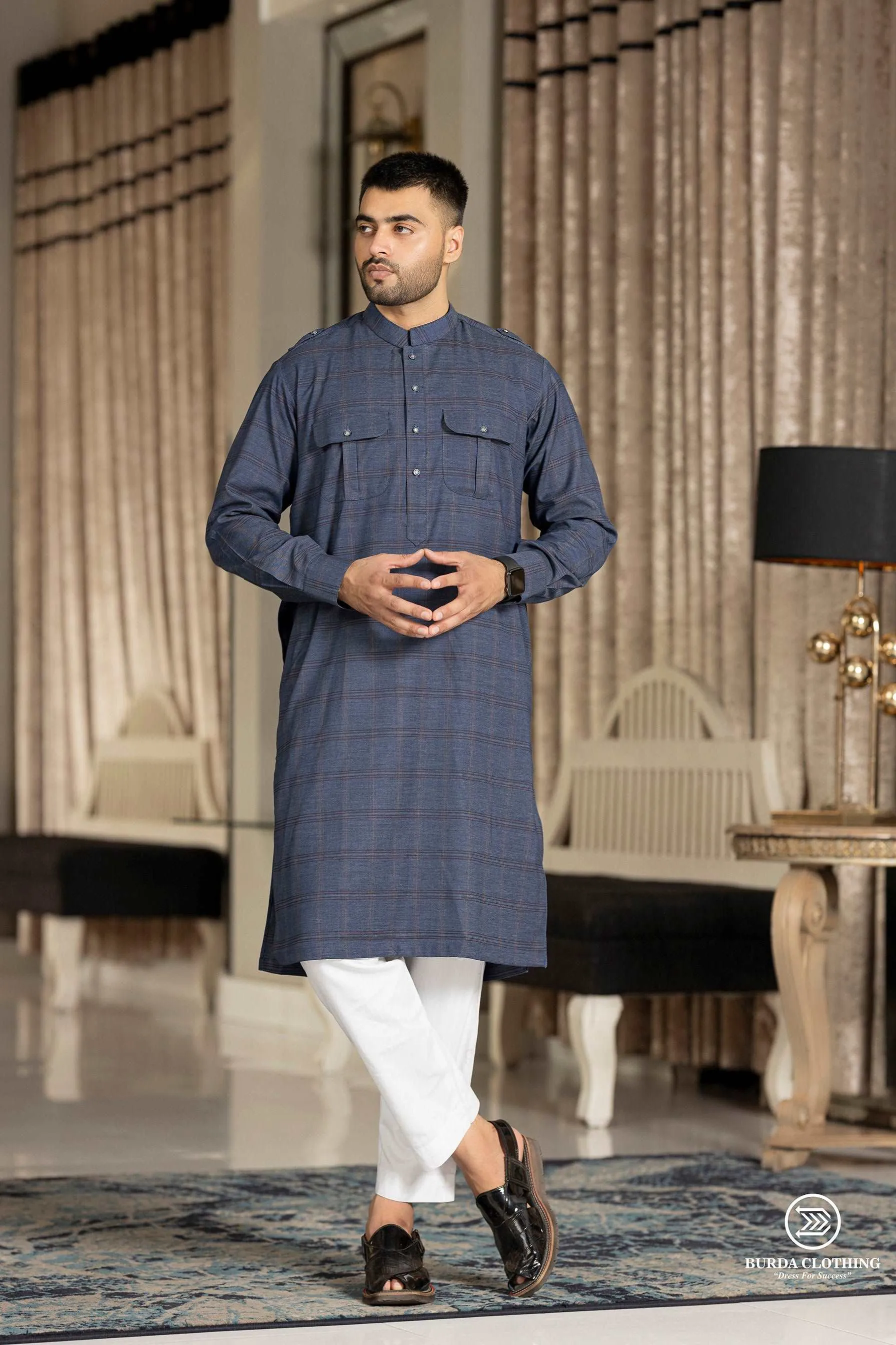 Aamir Blue Premium Kurta