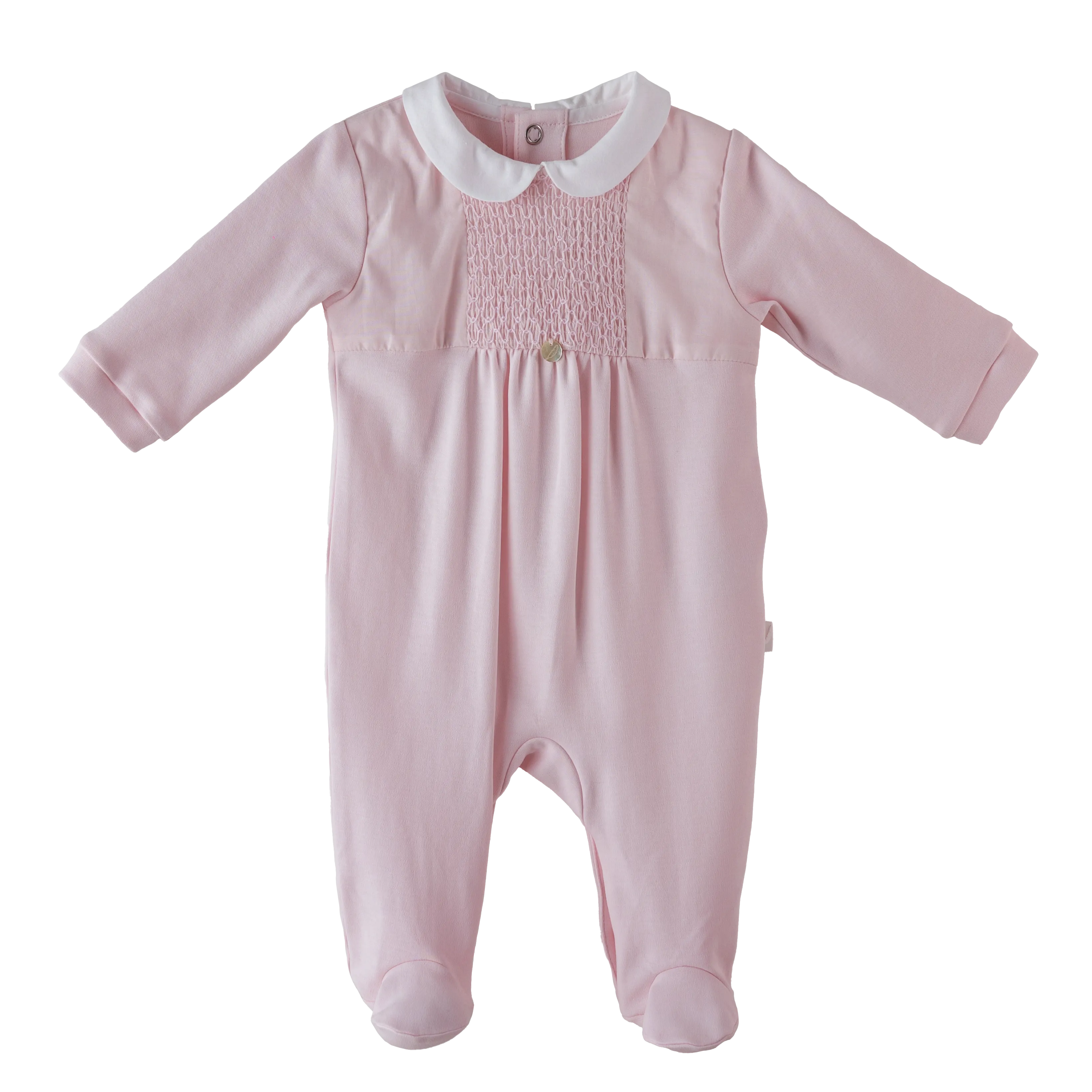 Babygrow & Hat Set - Pink Smocked