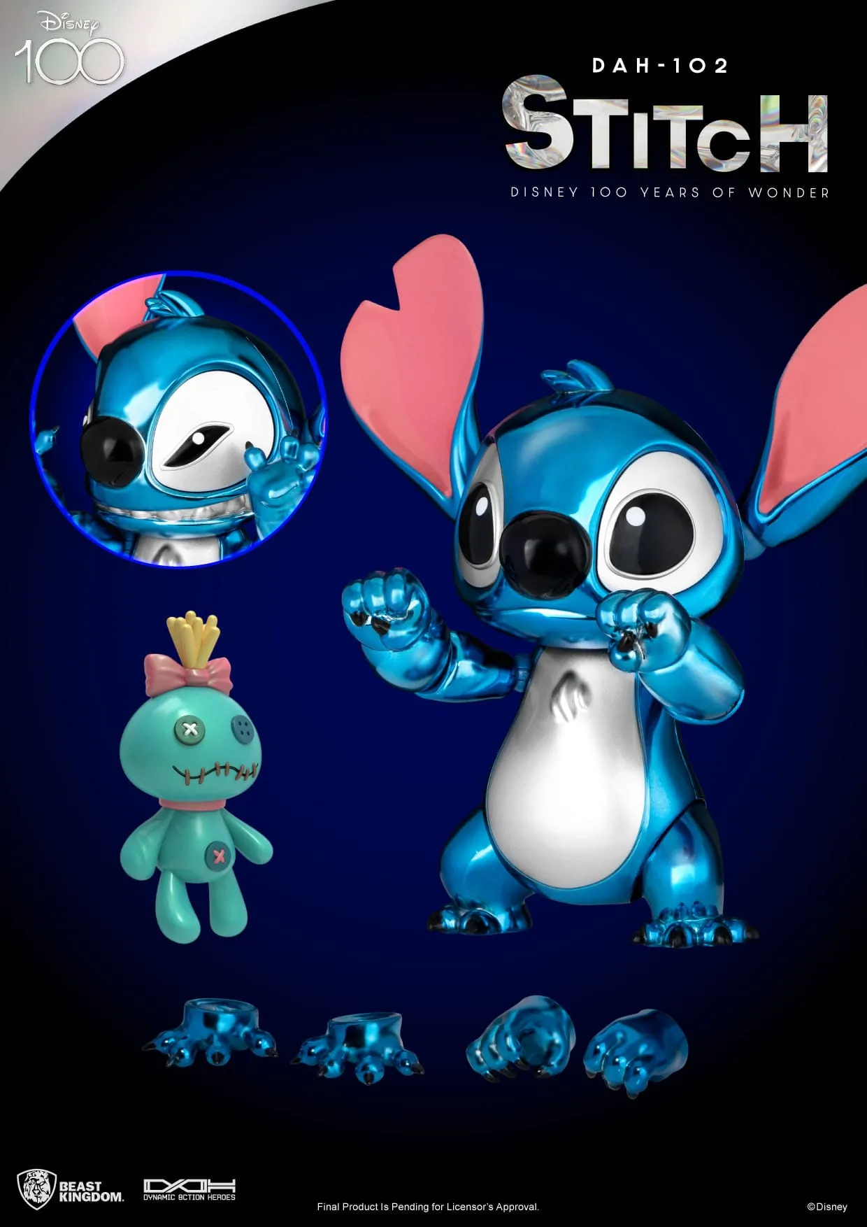 Beast Kingdom Disney 100 Years of Wonder Dynamic 8ction Heroes Stitch (Lilo & Stitch) 1/9 Action Figure