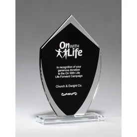 Black Shield Shaped Glass Award