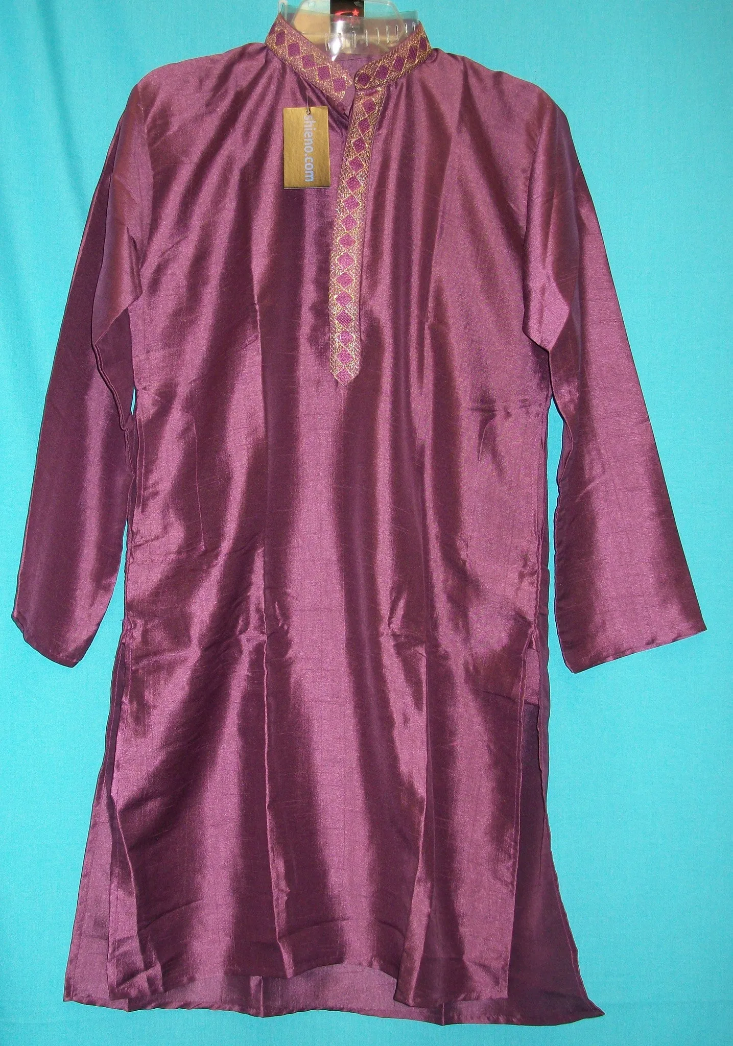 Boy’s Kurta Pajama 3638 Purple Silk Embroidered Shieno Sarees