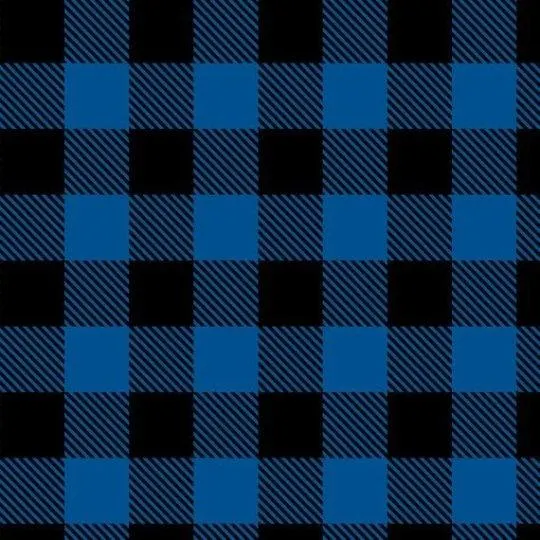 Buffalo Plaid Blue and Black Flannel 3/4" squares by Camelot Fabrics