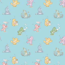 Care Bears Flannel Fabric on Blue