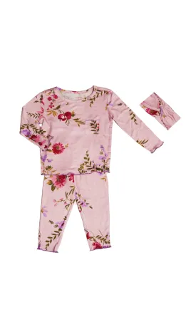 Charlie Baby 3 Piece Pant PJ - Dusty Rose