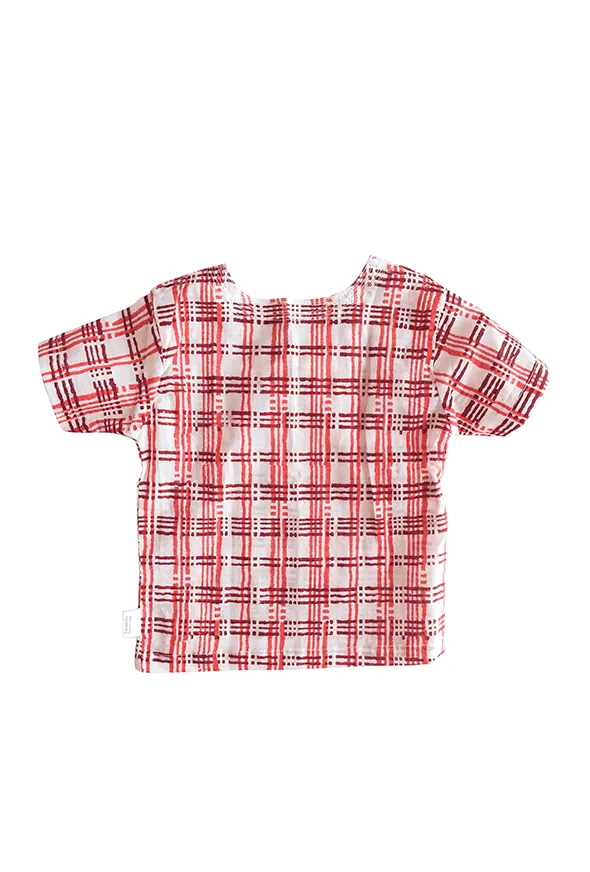 Checks Print Angarakha Top with White Pajama