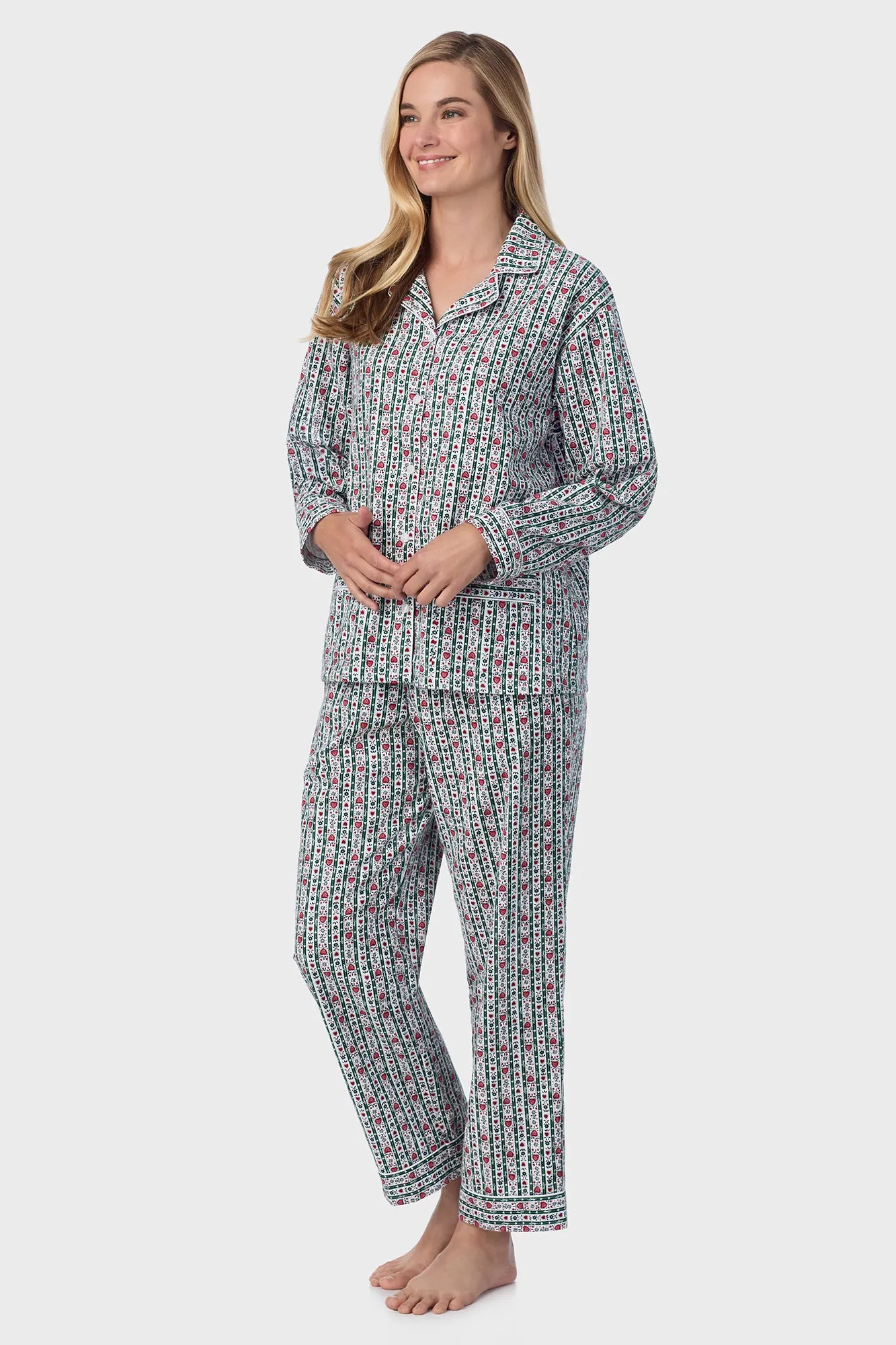 Classic  Hunter Tyrolean Stripe Flannel Pajama