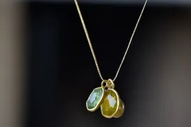 Colette Duo in Green Tourmaline and Lemon Quartz Necklace