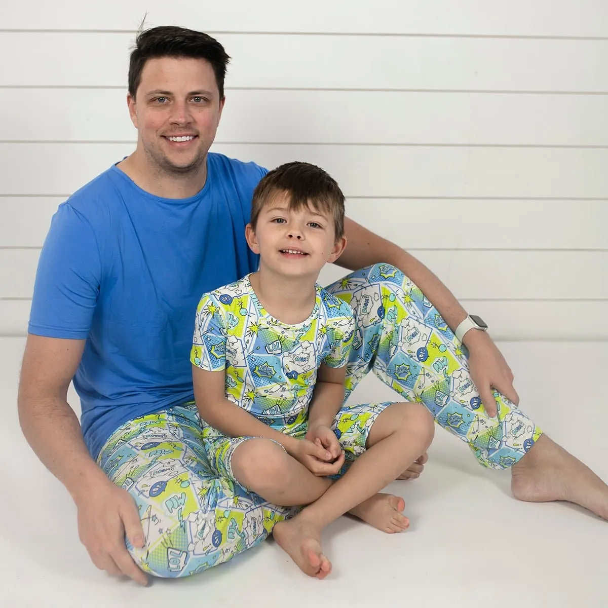 Comic Blue Men's Pajama Set