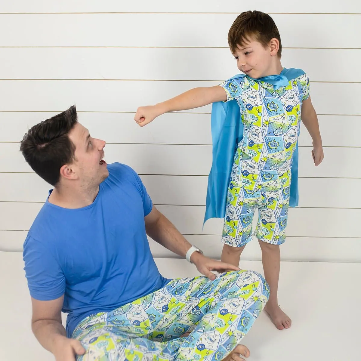 Comic Blue Men's Pajama Set