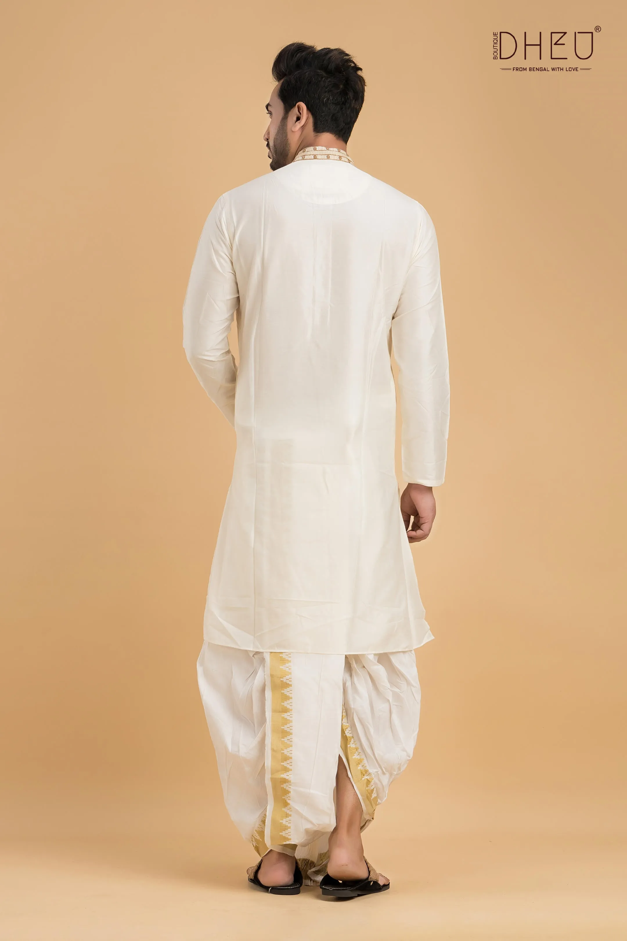 Dheu Designer Silk Kurta & Dhoti(Optional) Set