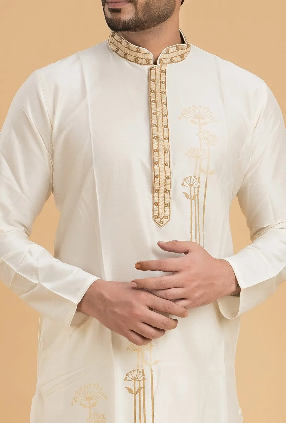 Dheu Designer Silk Kurta & Dhoti(Optional) Set