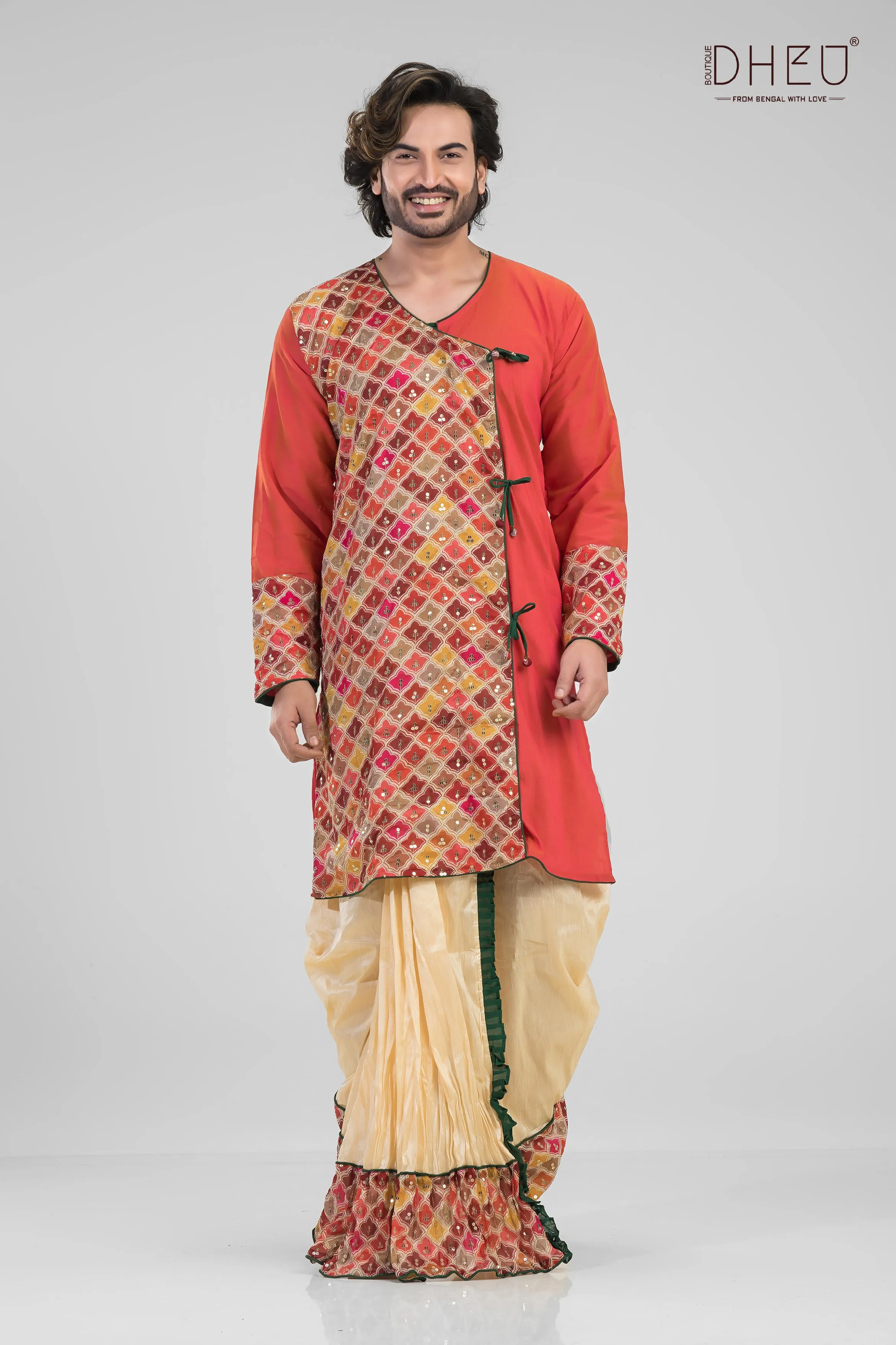 Dheu Exclusive Designer Kurta Dhoti(Optional) Set