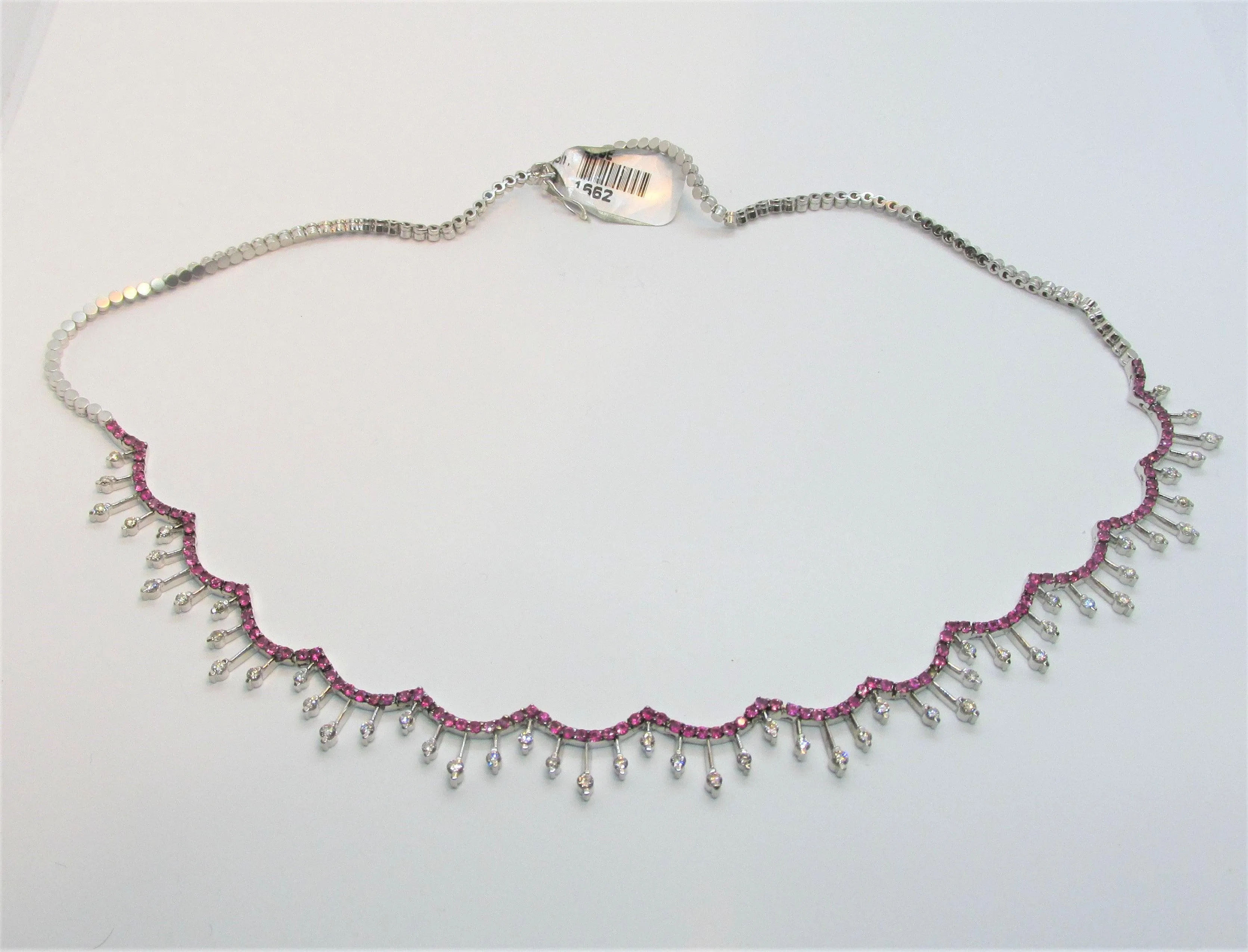 Diamond and Pink Sapphire Necklace