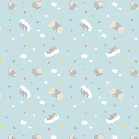 Disney Dumbo Flannel Fabric Teal