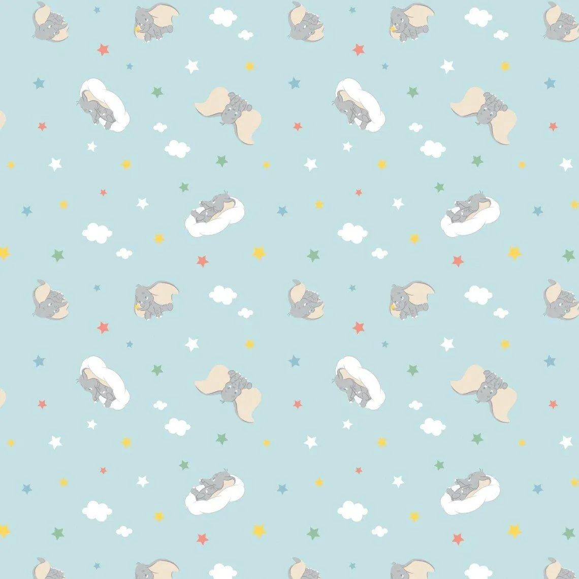 Disney Dumbo Flannel Fabric Teal