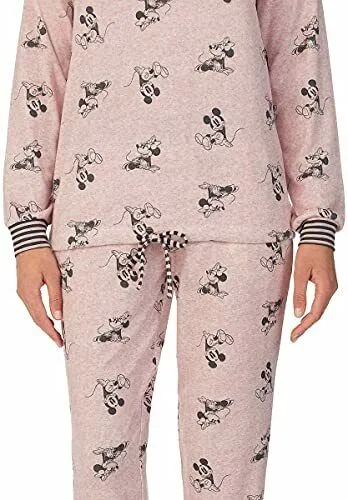 DISNEY MICKEY AND MINNIE COZY 2 PC WOMEN’S PAJAMA SET