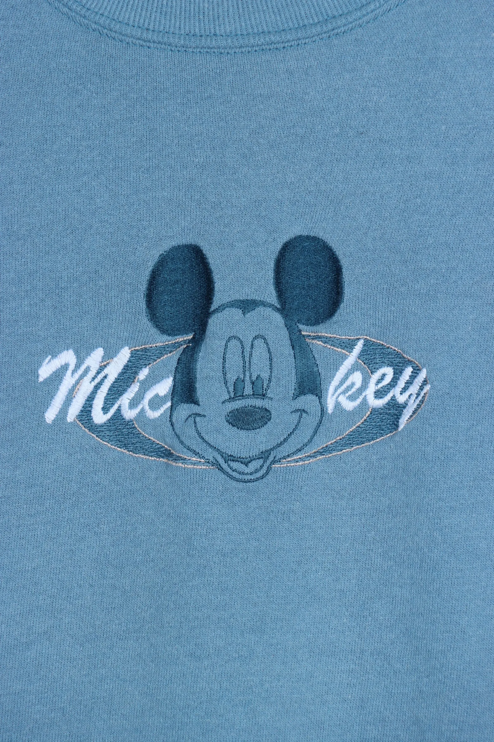 DISNEY Mickey Mouse Centre Logo Embroidered Blue Sweatshirt (XL)