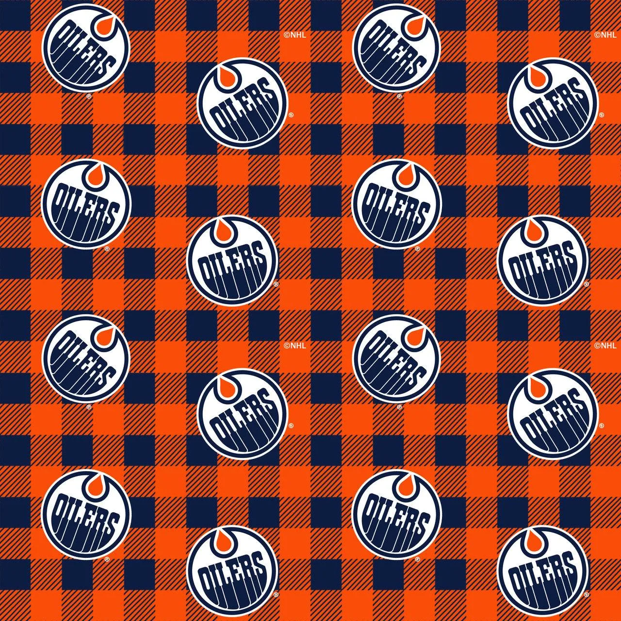 Edmonton Oilers Buffalo Plaid Flannel 1/2 Yard