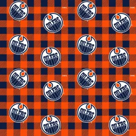 Edmonton Oilers Buffalo Plaid Flannel 1/2 Yard