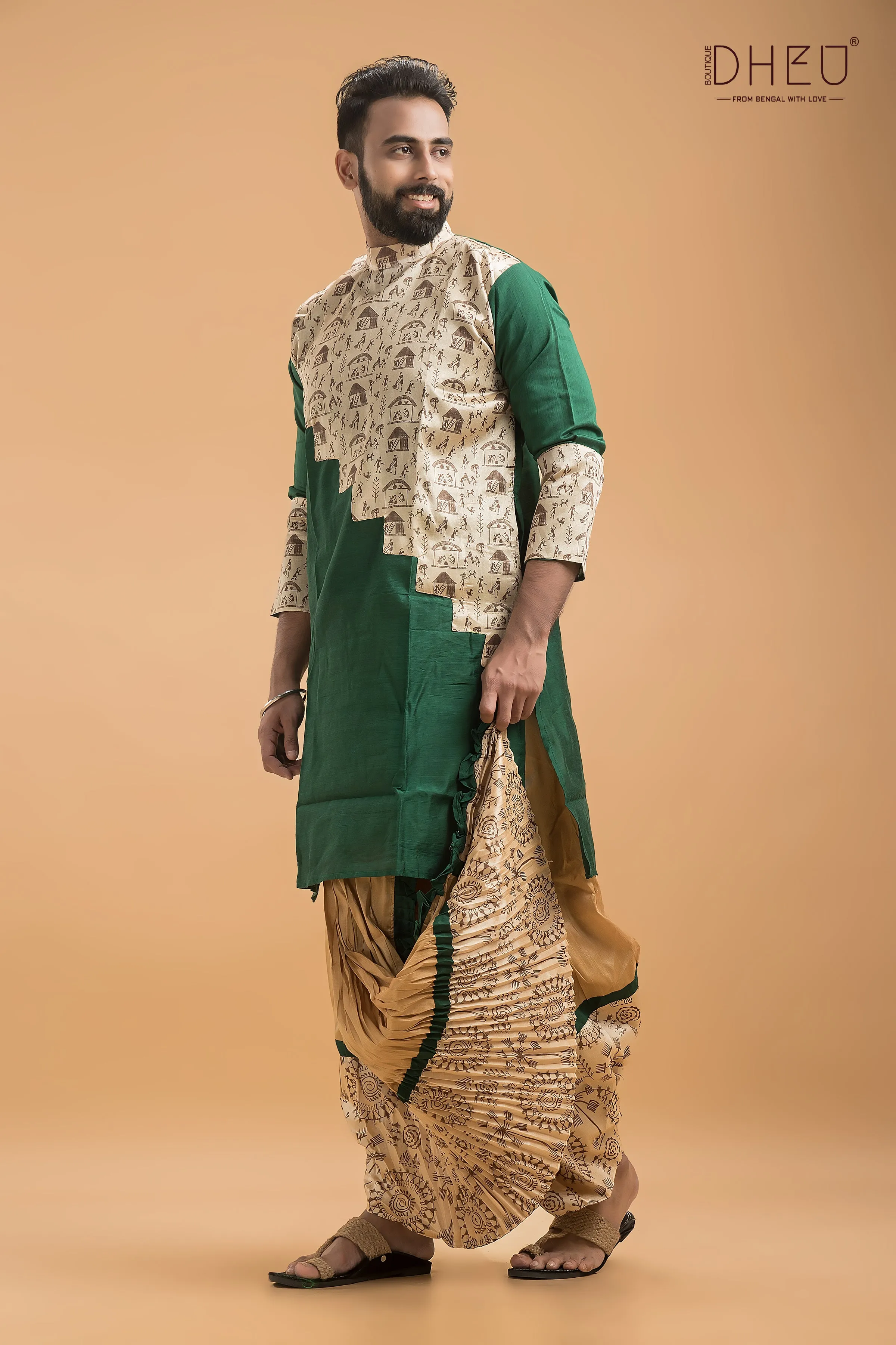 Exclusive Designer Silk Kurta & Dhoti(Optional) Set