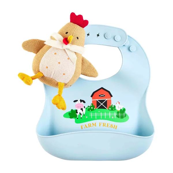 Farm Fun Bib & Rattle Set