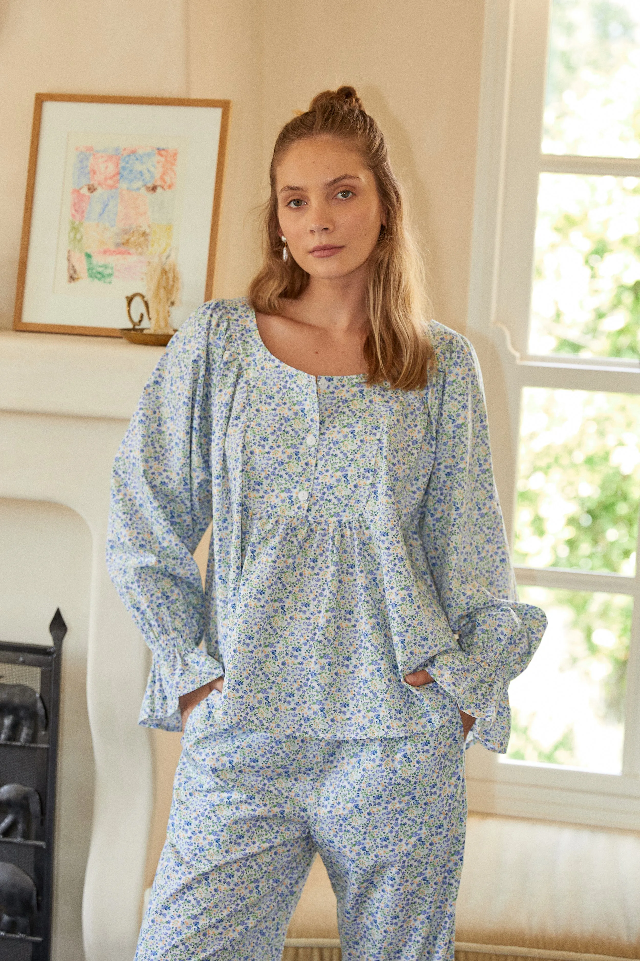 Florence Sleep Set - Cotton - Floret Blue