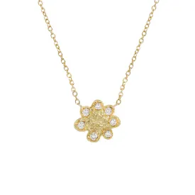 Flower power white diamonds necklace