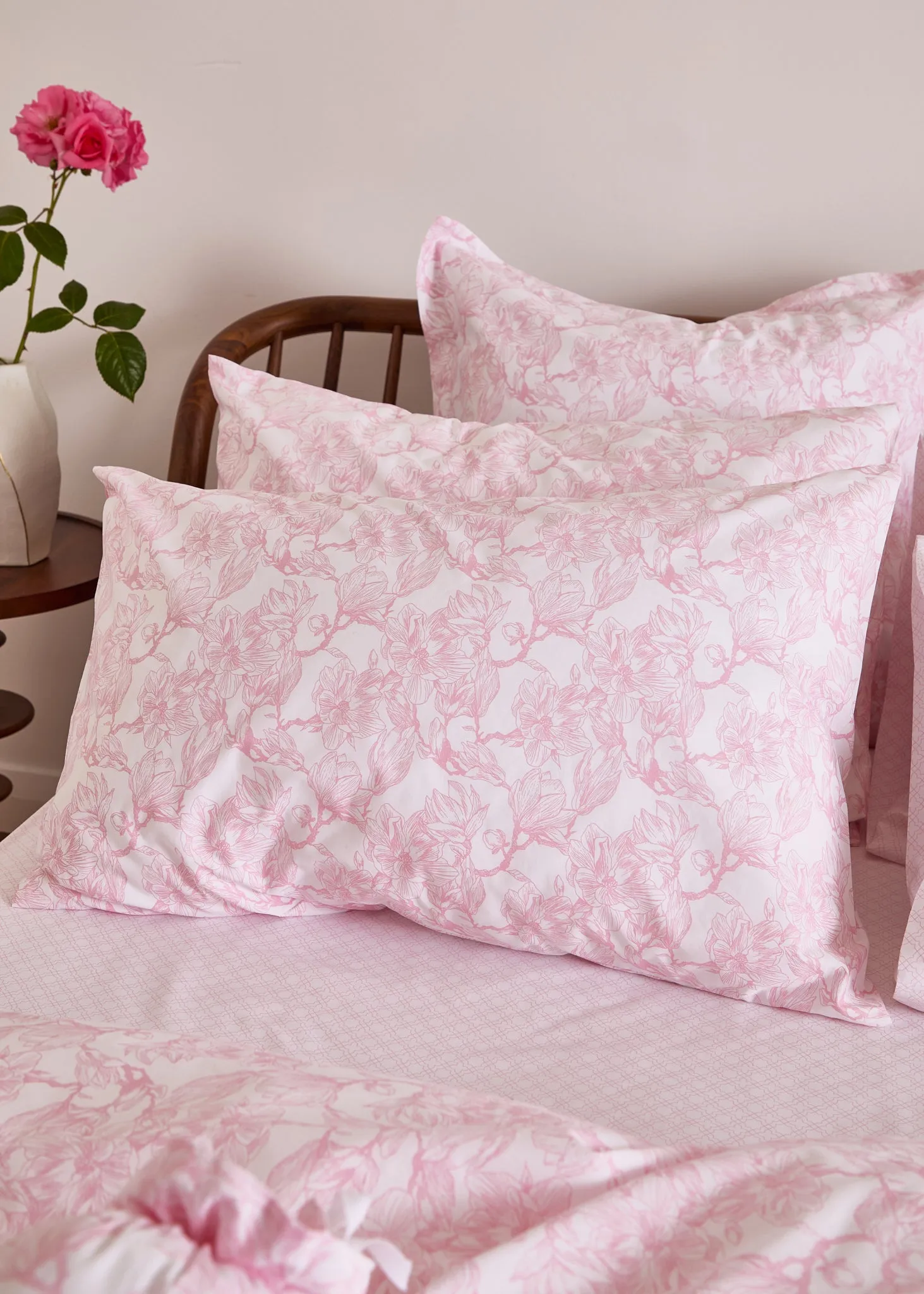 Foxford Pink Magnolia Pillowcase Set