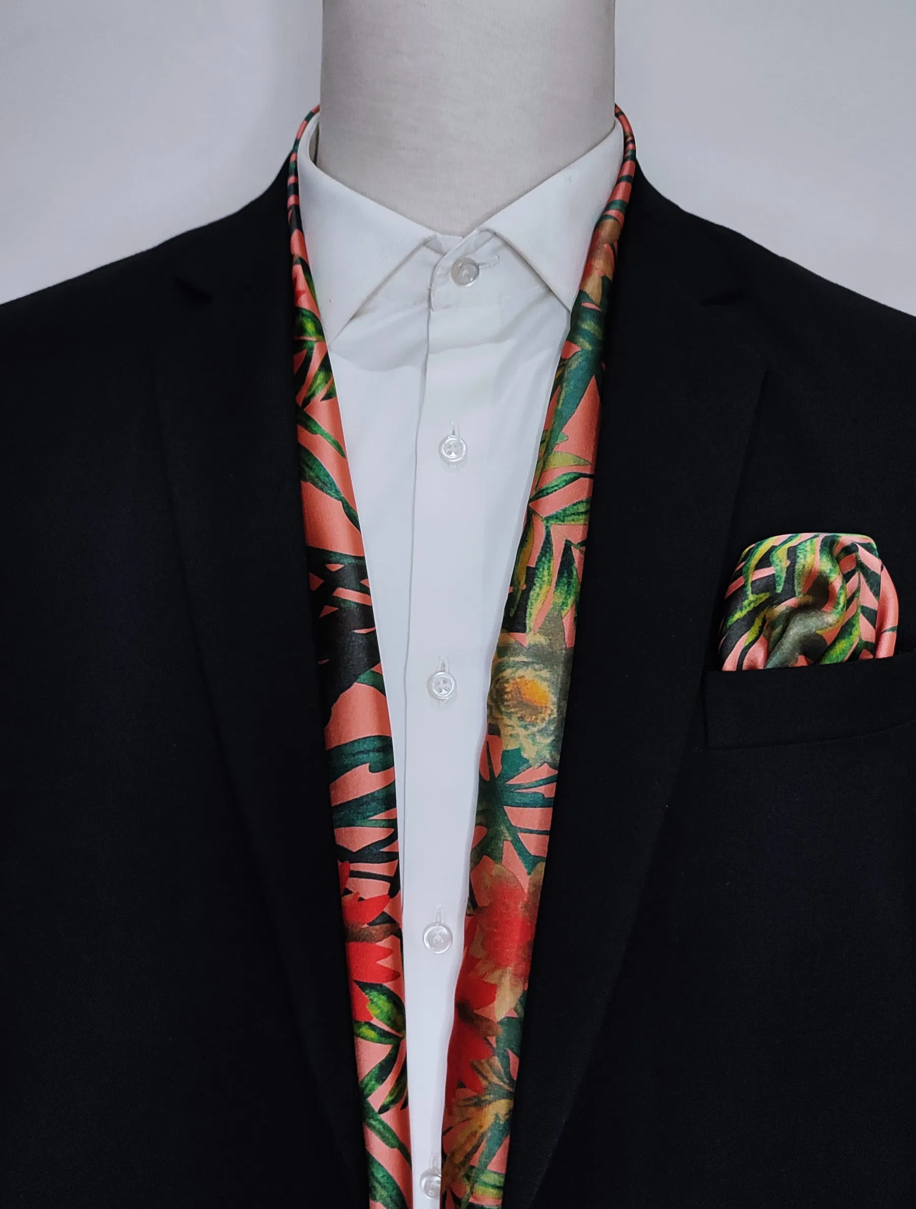 GLORY GARDEN - SILK SCARF AND POCKET SQUARE SET