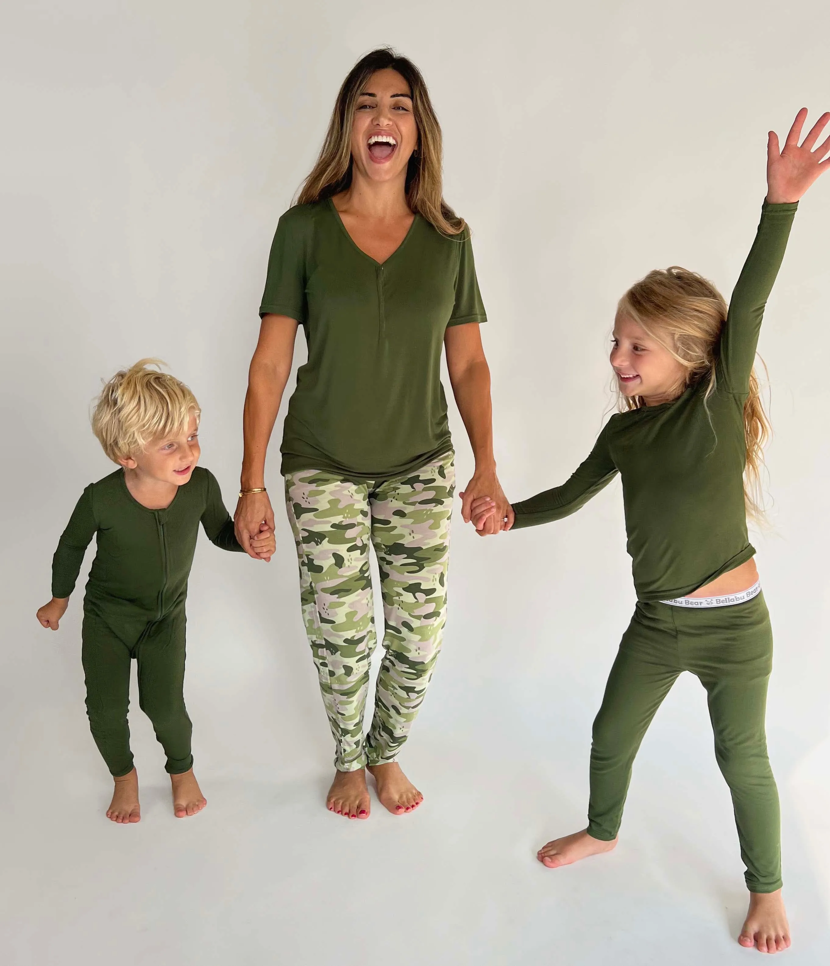 Green Camo Bamboo Women's Pajama Set