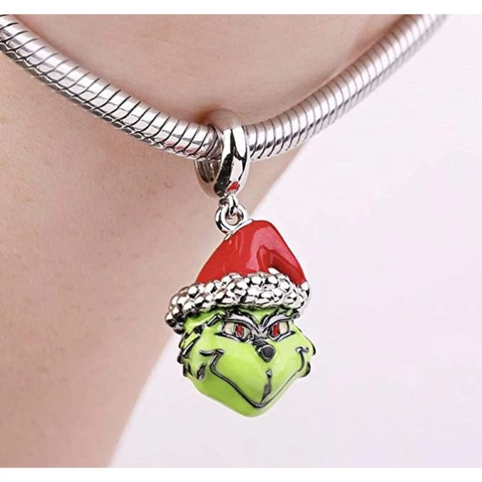 Grinch Stole Christmas Green Red Dangle Pendant