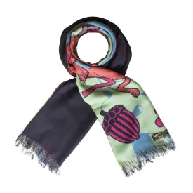 Hares – Spring, Reversible Long Scarf