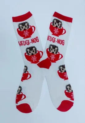 Hedgehog Eggnog Crew Socks