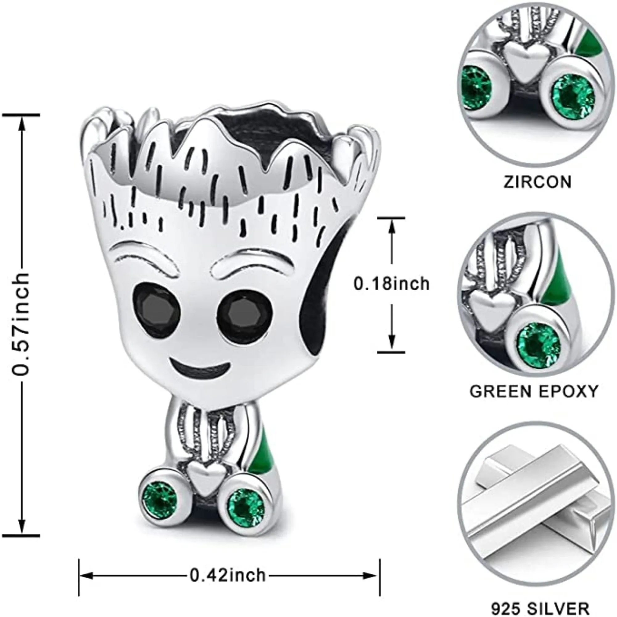 I Am Groot Cartoon Bead Charm