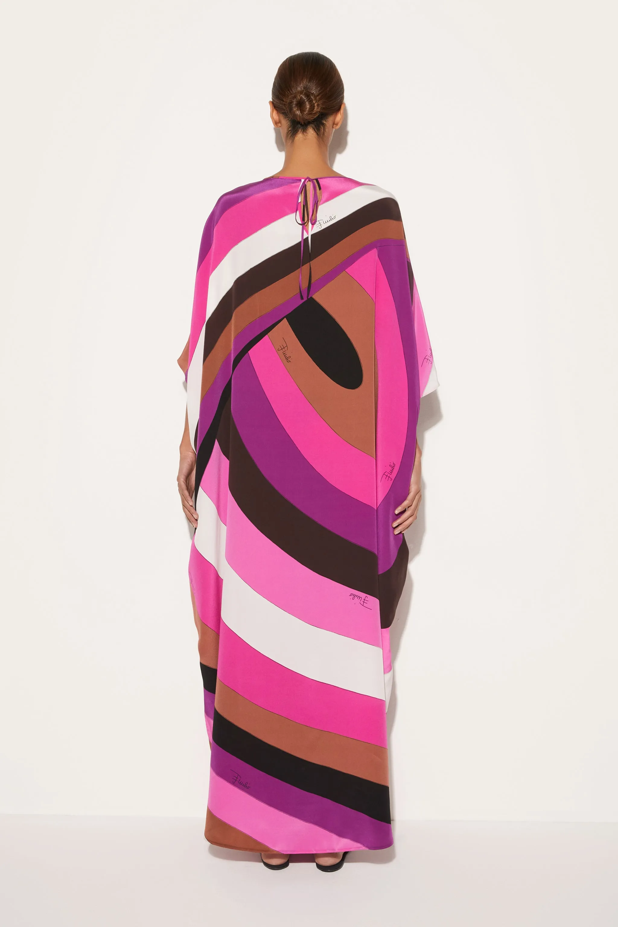 Iride-Print Silk Kaftan