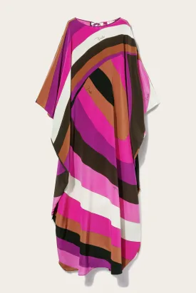 Iride-Print Silk Kaftan