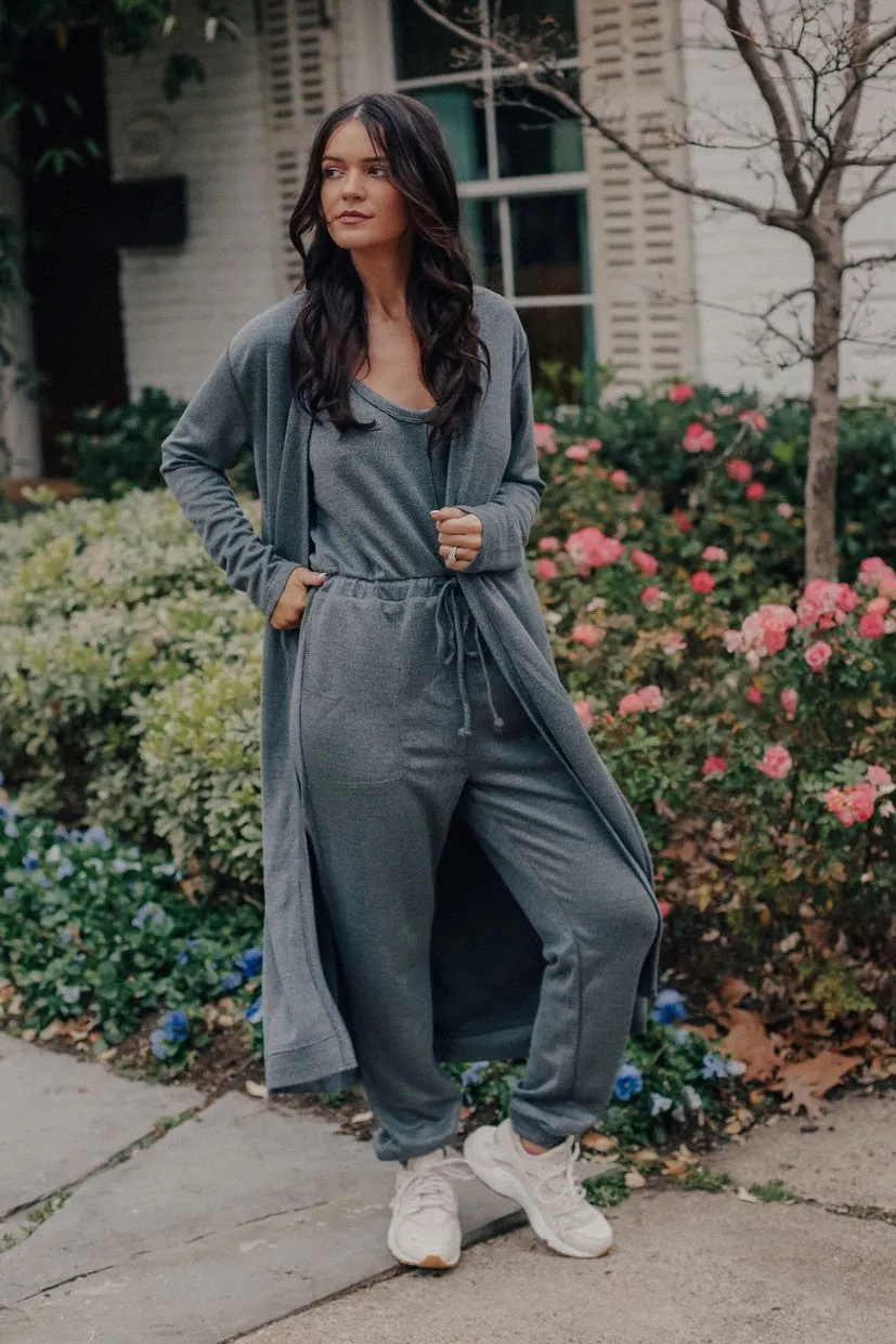 Jumpsuit and Cardigan Set (GRAY)