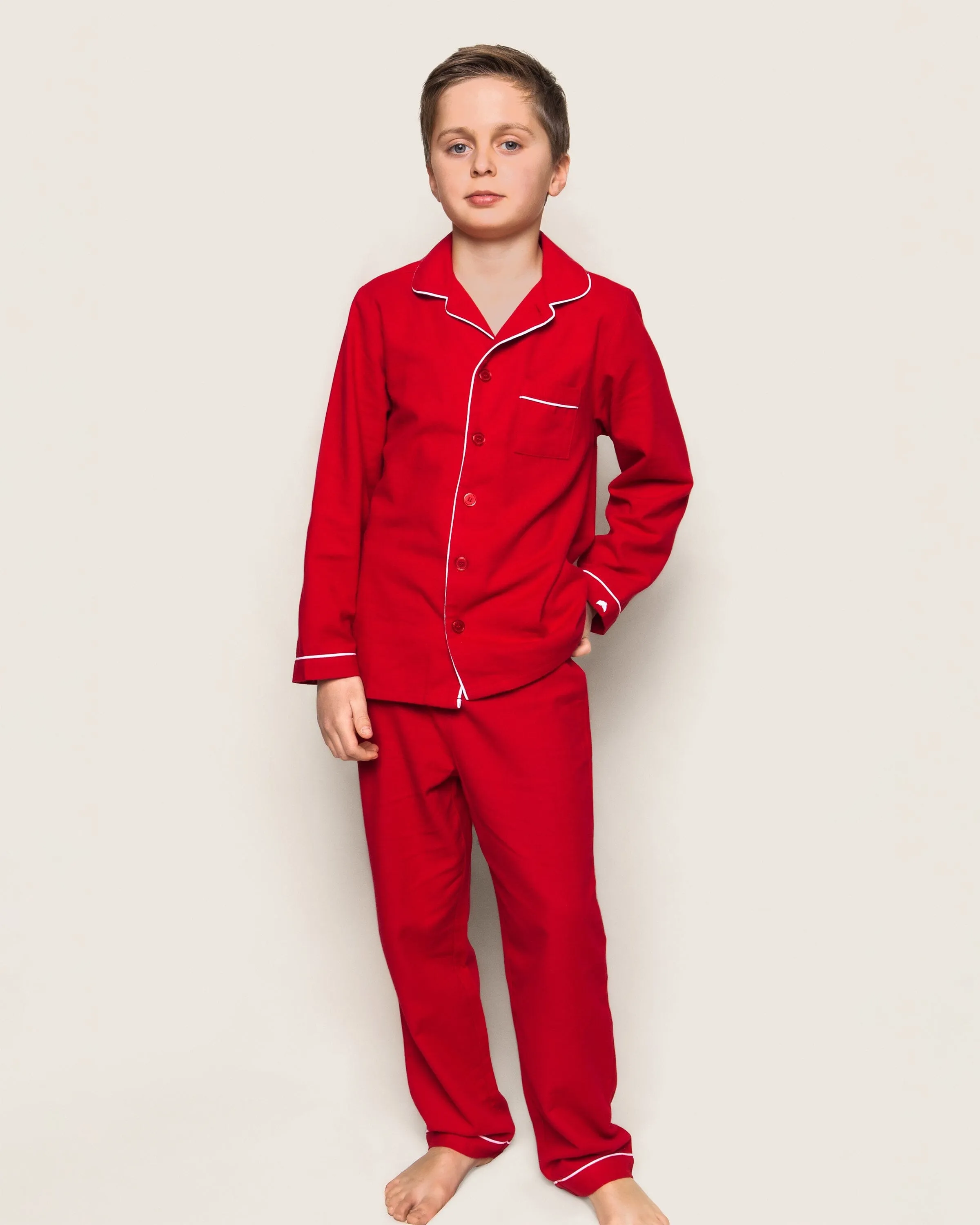 Kid's Flannel Pajama Set | Red